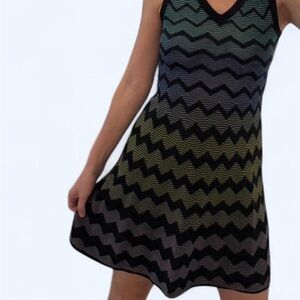 M by Missoni Multicolor Chevron Midi Dress